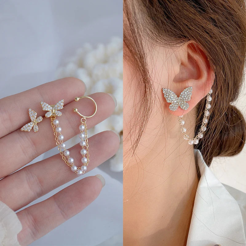 Bohemian Zirconia Ear Cuff Vintage Leaf Cartilage Ear Clips