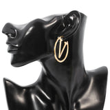 Punk Stainless Steel V-Letter Circle Hoop Earrings