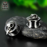 Bird Skull Ear Tunnels Plugs Earrings Stainless Steel Gauges