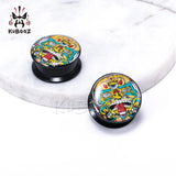 Abstract Tiger Ear Piercing Plugs Tunnels Earring Gauges 6-30mm 2PCS