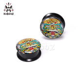 Abstract Tiger Ear Piercing Plugs Tunnels Earring Gauges 6-30mm 2PCS