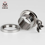 2PCS Stainless Steel Ear Gauges 2G 0G 00G Plugs Tunnels Stretcher Body Jewelry