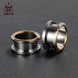 Stainless Steel Ear Piercing Tunnels Screw Plugs Body Jewelry Gauges Expander