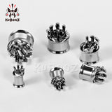Stainless Steel Ear Piercing Tunnels Double Flared Hand Plugs