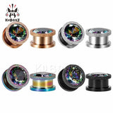 Ear Plugs Tunnels Gauges Stainless Steel Zircon Crystal Earring