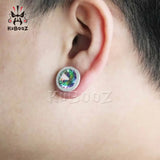 Ear Plugs Tunnels Gauges Stainless Steel Zircon Crystal Earring