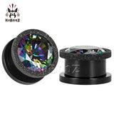 Ear Plugs Tunnels Gauges Stainless Steel Zircon Crystal Earring