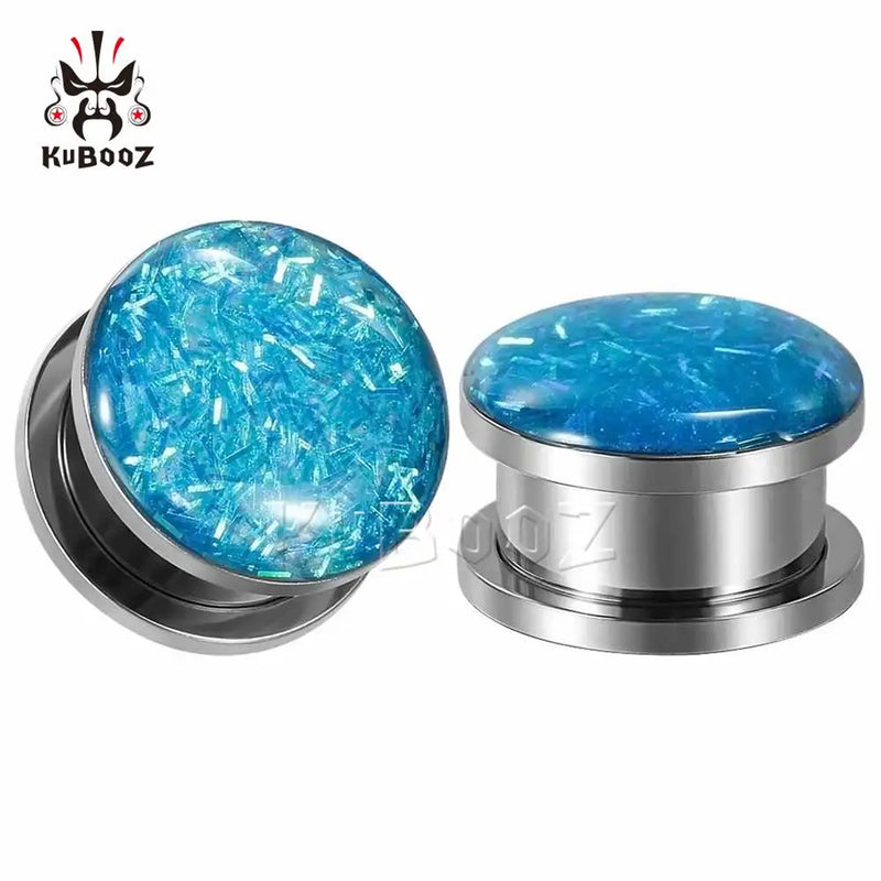 Steel Ear Tunnel Plug Piercing Ring Body Jewelry Expander Gauges Earring 2PCS