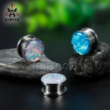 Steel Ear Tunnel Plug Piercing Ring Body Jewelry Expander Gauges Earring 2PCS