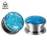 Steel Ear Tunnel Plug Piercing Ring Body Jewelry Expander Gauges Earring 2PCS