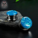 Steel Ear Tunnel Plug Piercing Ring Body Jewelry Expander Gauges Earring 2PCS