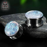 Steel Ear Tunnel Plug Piercing Ring Body Jewelry Expander Gauges Earring 2PCS