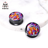 Acrylic Mushroom Eye Ear Plugs Piercing Tunnels Gauges 6-30mm 2PCS