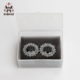 Vintage Flower Ear Plugs Stainless Steel Zircon Body Piercing Jewelry