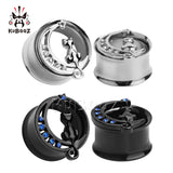 Stainless Steel Cat Ear Piercing Plugs Gauges Body Jewelry 8-16mm