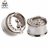 Stainless Steel Cat Ear Piercing Plugs Gauges Body Jewelry 8-16mm