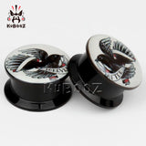 Monochrome Bird Acrylic Ear Plugs Tunnels Piercing Body Jewelry Earring Gauges 6