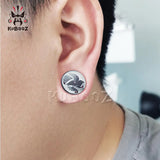 Monochrome Bird Acrylic Ear Plugs Tunnels Piercing Body Jewelry Earring Gauges 6