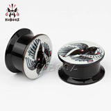 Monochrome Bird Acrylic Ear Plugs Tunnels Piercing Body Jewelry Earring Gauges 6