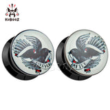 Monochrome Bird Acrylic Ear Plugs Tunnels Piercing Body Jewelry Earring Gauges 6