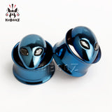 Stainless Steel Alien Ear Plugs Tunnels Gauges Body Piercing Jewelry