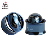 Stainless Steel Alien Ear Plugs Tunnels Gauges Body Piercing Jewelry
