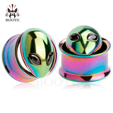 Stainless Steel Alien Ear Plugs Tunnels Gauges Body Piercing Jewelry