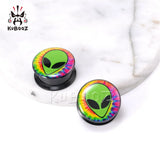 Acrylic Green Alien Ear Plugs Piercing Tunnels Earring Gauges