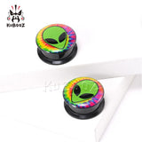 Acrylic Green Alien Ear Plugs Piercing Tunnels Earring Gauges