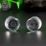 Sun Moon Acrylic Ear Plugs Tunnels Piercing Body Jewelry Earrings 8-30mm