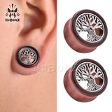 Skull Life Tree Wood Ear Tunnels Body Piercing Earring Plugs Gauges 2PCS