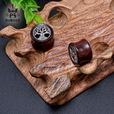 Skull Life Tree Wood Ear Tunnels Body Piercing Earring Plugs Gauges 2PCS