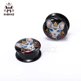Acrylic Hand Painted Mouse Ear Tunnels Plugs Gauges 6-30mm 2PCS