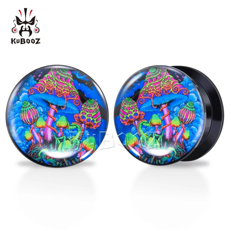 Acrylic Mushroom Ear Plugs Gauges 6-30mm 2PCS
