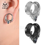 Stainless Steel Zircon Ear Plugs Tunnels 8-25mm