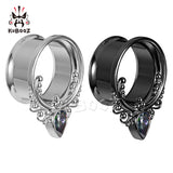 Stainless Steel Zircon Ear Plugs Tunnels 8-25mm