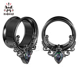 Stainless Steel Zircon Ear Plugs Tunnels 8-25mm
