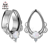 Water Drop Flower Stainless Steel Ear Plug And Tunnels Gauges Piercing