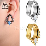 Water Drop Flower Stainless Steel Ear Plug And Tunnels Gauges Piercing