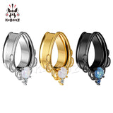 Water Drop Flower Stainless Steel Ear Plug And Tunnels Gauges Piercing