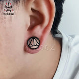 KUBOOZ Logo Ear Plugs Black Tunnels Earring Gauges