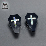 Shell Cross Acrylic Ear Plugs Gauges 2PCS