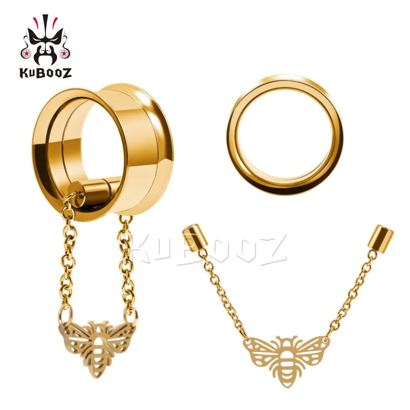 Stainless Steel Bee Magnet Chain Earrings