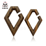 Wood Rhombus Ear Weights 8-10mm