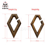 Wood Rhombus Ear Weights 8-10mm