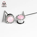 Opal Ear Gauges Piercing Stainless Steel Dangle Plugs Tunnels 2PCS