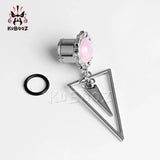 Opal Ear Gauges Piercing Stainless Steel Dangle Plugs Tunnels 2PCS