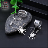 Stainless Steel Magnet Chain Spider Ear Gauges Piercing Tunnels