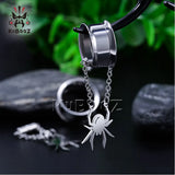 Stainless Steel Magnet Chain Spider Ear Gauges Piercing Tunnels