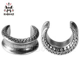 Retro Copper Ear Gauges Plugs Tunnels Piercing Expander Stretchers Earrings 2PCS